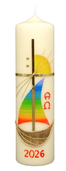 Ostertischkerze 270/70 mm, Dek. 3057